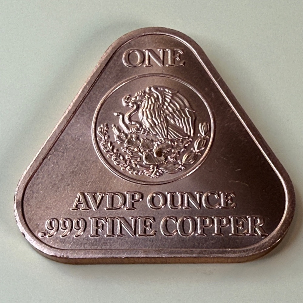 Triangular 1 Oz 999 Copper Coin